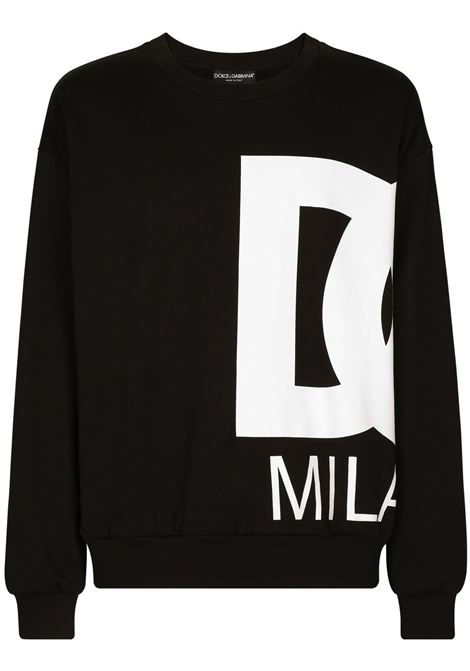 black cotton sweatshirt featuring white DG logo to the side DOLCE & GABBANA | G9ZX8T-FU7DUHNYOW